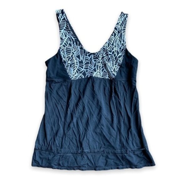 Lululemon Hustle & Bustle TankBlack / Pretty Palm Black Angel Wing size 12 - Picture 10 of 11